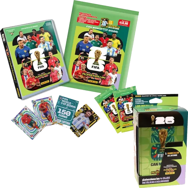 Adrenalyn XL Mega Pack: binder coleccionista + sobres + Golden Baller